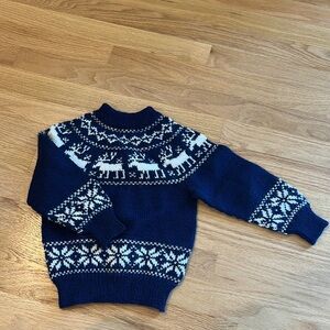 Blue Reindeer Pattern Sweater